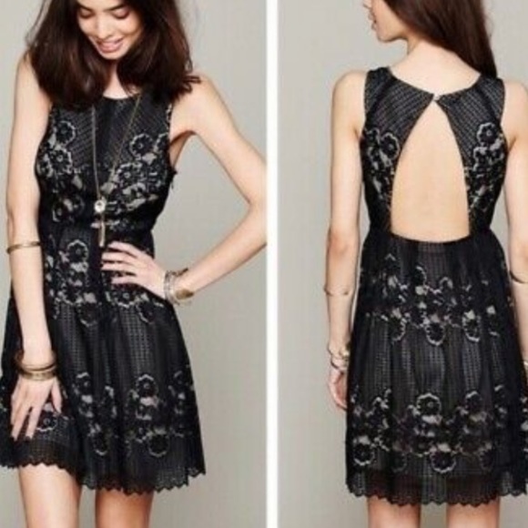 Free People Dresses & Skirts - Free People Rocco Lace Cutout Dress Size 6